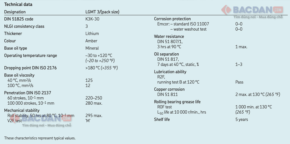 Thông số kỹ thuật mỡ LGMT 3 - LGMT 3 Grease Datasheet